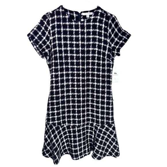 Free Assembly Black & White Checked Short Sleeve Dress Size L - Picture 2 of 8